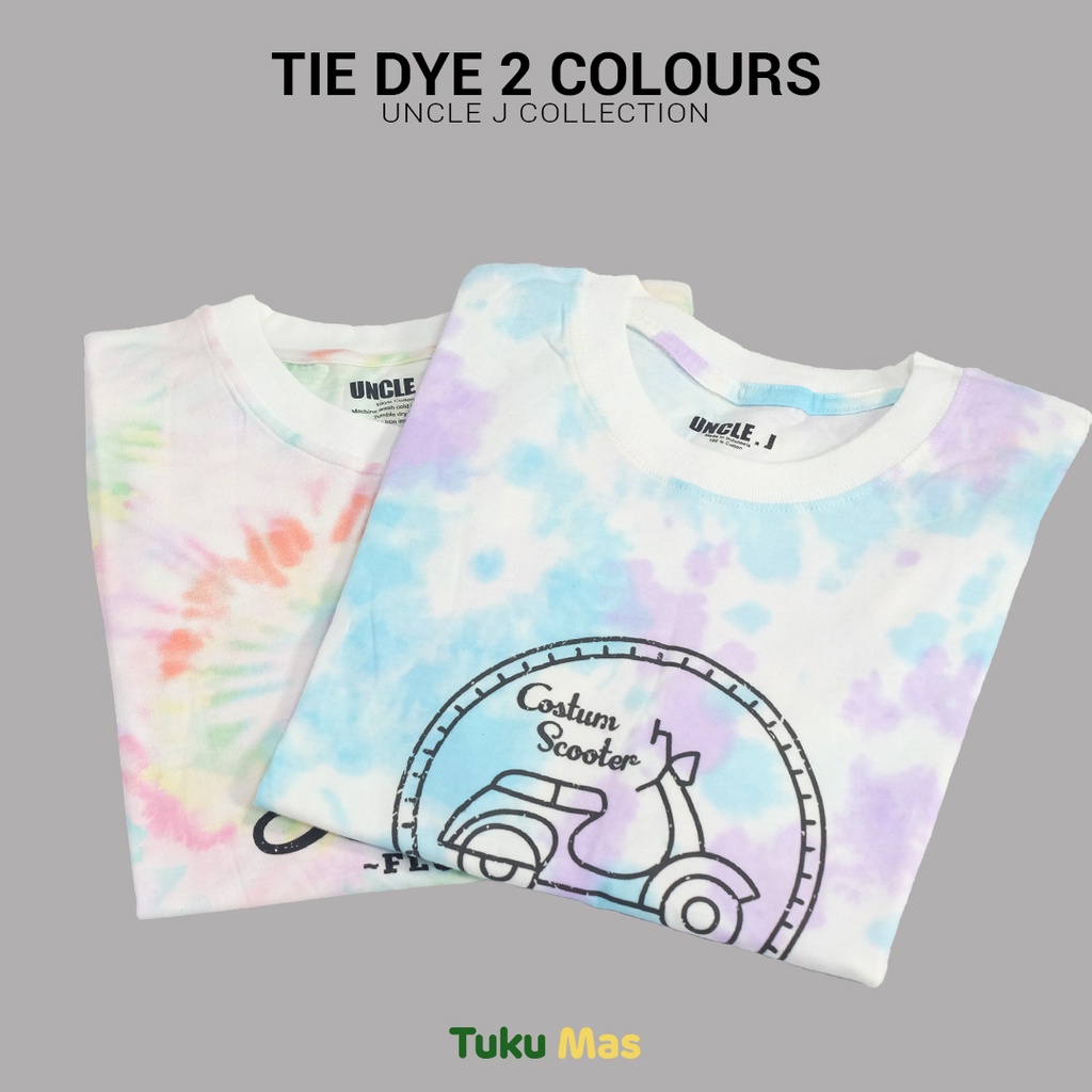 UNCLE J T-SHIRT TIE DYE WASHED KAOS COTTON COMBED 30S
