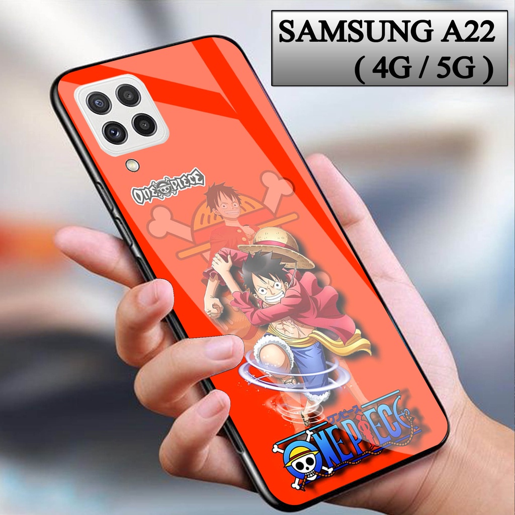 Softcase Glass Kaca Samsung A22 4G/5G - Case Hp Pelindung Handphone  Samsung A22 4G/5G [ A72].