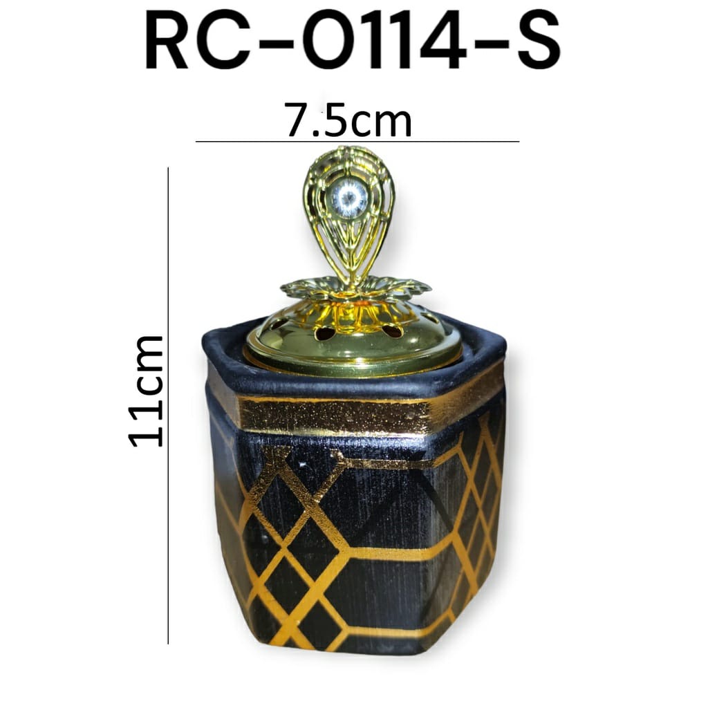 Tempat Bakar Dupa Mabkharah Keramik Arab Model Kotak Bulat Ukuran S / M / L