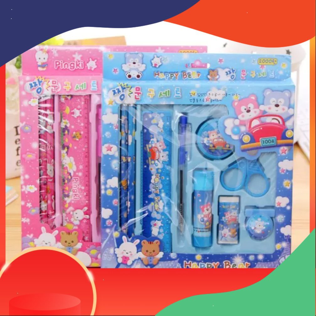 

Unik-Alat Tulis Kartun Pensil set untuk menggambar Cartoon Stationery Set 9 in 1 Souvenir Sekolah Anak