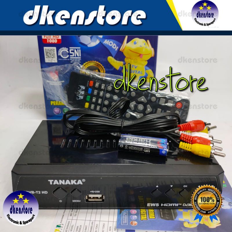 STB DVB T2 Digital HD Tanaka Metal Set Top Box Antena UHF