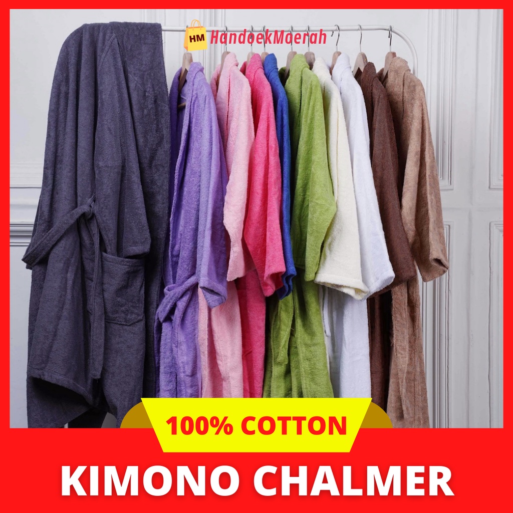 Kimono Dewasa Chalmer Murah / Bathrobe Handuk Kualitas Premium 100% Katun