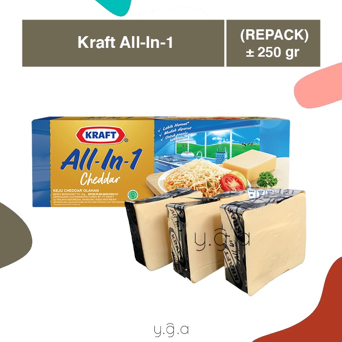 

Kraft All-In-1 (REPACK) ±250gr / Keju Cheddar All In One