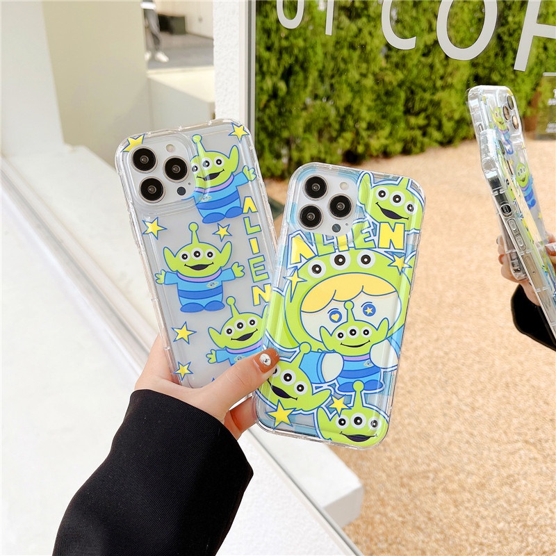 Soft Case Bumper Belakang Bahan TPU Motif Bunga Senyum Alien Untuk IPhone 14 13 12 11 Pro Max