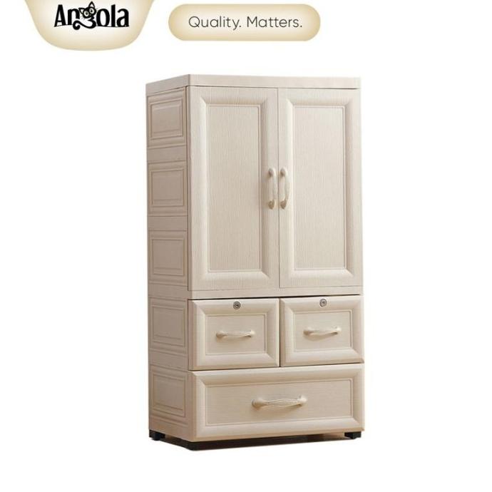 Angola Lemari Pakaian Plastik C16 Lemari Serbaguna Wardrobe Lemari Oriander