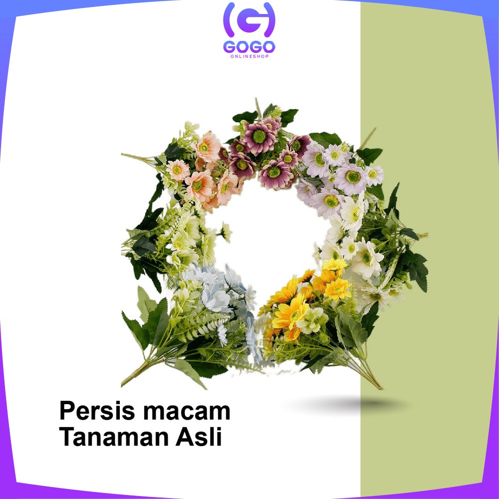 GOGO-C677 C681 Bunga Plastik Dekorasi Rumah Ornamen Bunga Peony Dekorasi Tanaman Hias / Tanaman Plastik Pot Bunga Hias