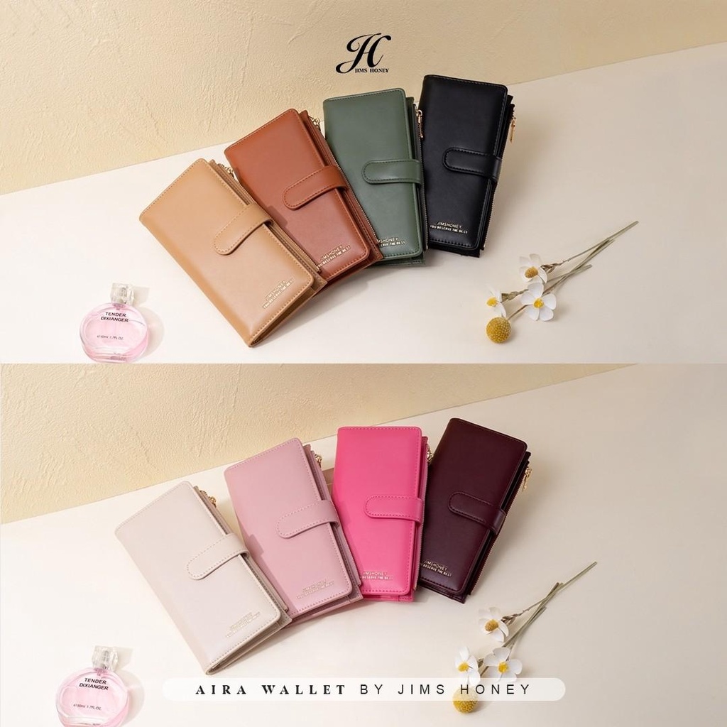 Jims Honey Aira Wallet Dompet Panjang Wanita Import Cewek Murah Lipat Tipis Korea Ori Jimshoney JH