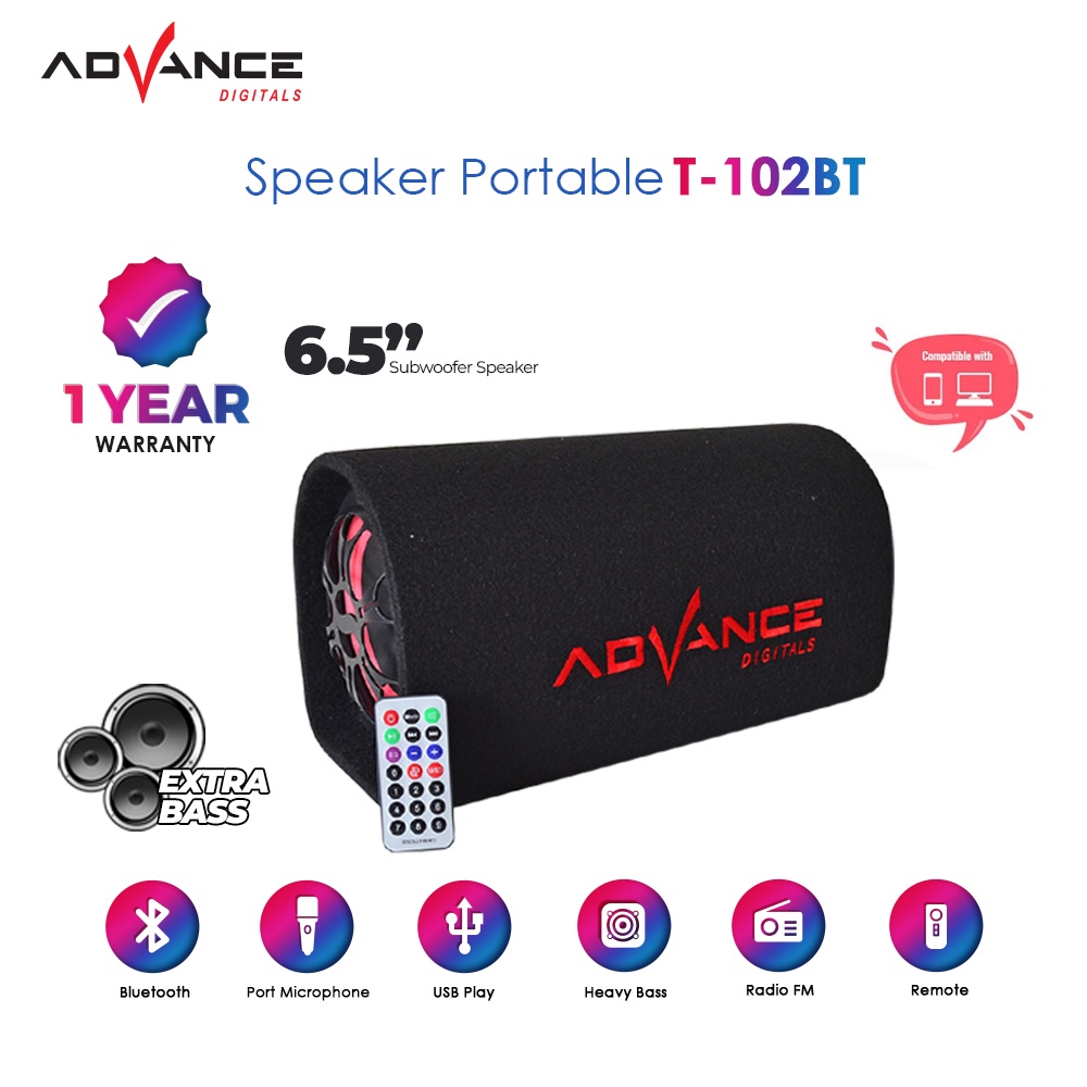 Speaker ADVANCE T-102BT Bluetooth Karaoke Radio Subwoofer | Garansi Resmi Advance 1 Tahun