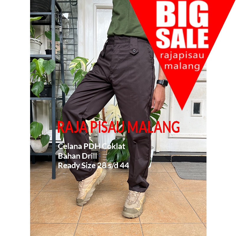 Celana kantor slim fit pria coklat pramuka