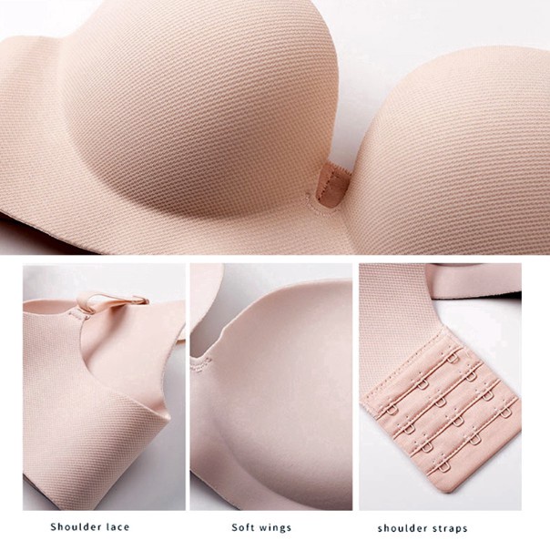 Seamless Bra Busa Tanpa Kawat BH Push Up Bisa Dilepaskan Bra Half Cup Dalam Nirkabel Tipis One-Piece  Bra 201