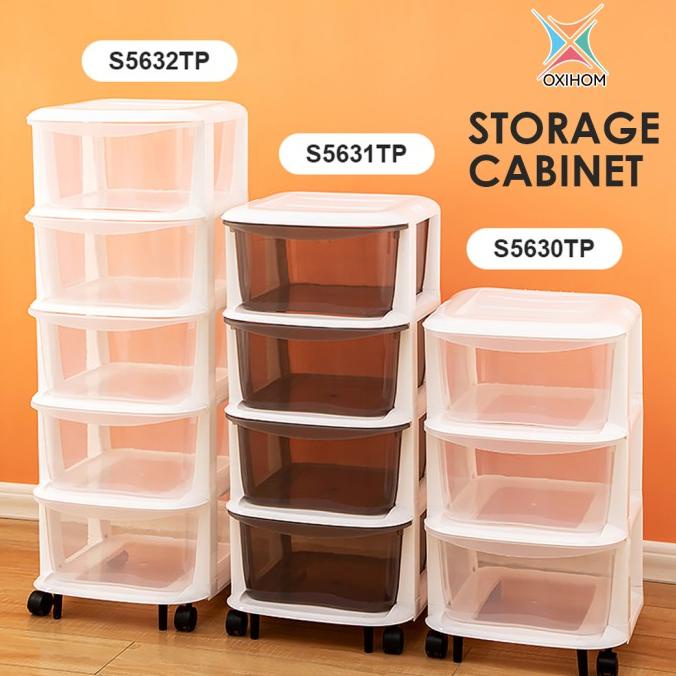 Oxihom Lemari Plastik Susun Laci Plastik Lemari Pakaian Storage Box