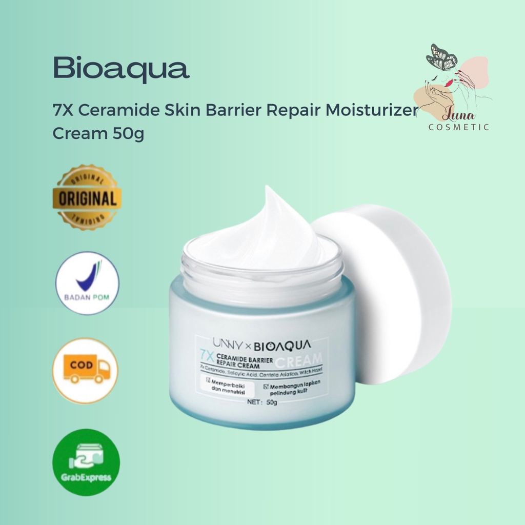 BIOAQUA 7X Ceramide Skin Barrier Repair Moisturizer Cream 50g Pelembab Wajah Cream Pemutih Wajah Day Cream Night Cream