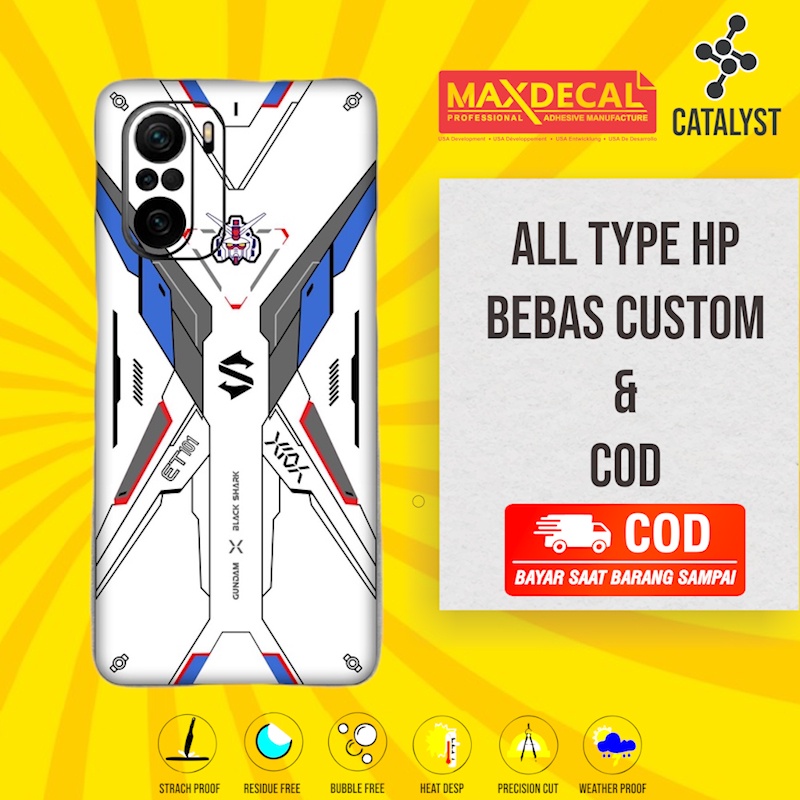 (Buy 1 Get 2) Garskin Skin POCO F3 - Kode gundam01 Bisa Custom - Sticker Case