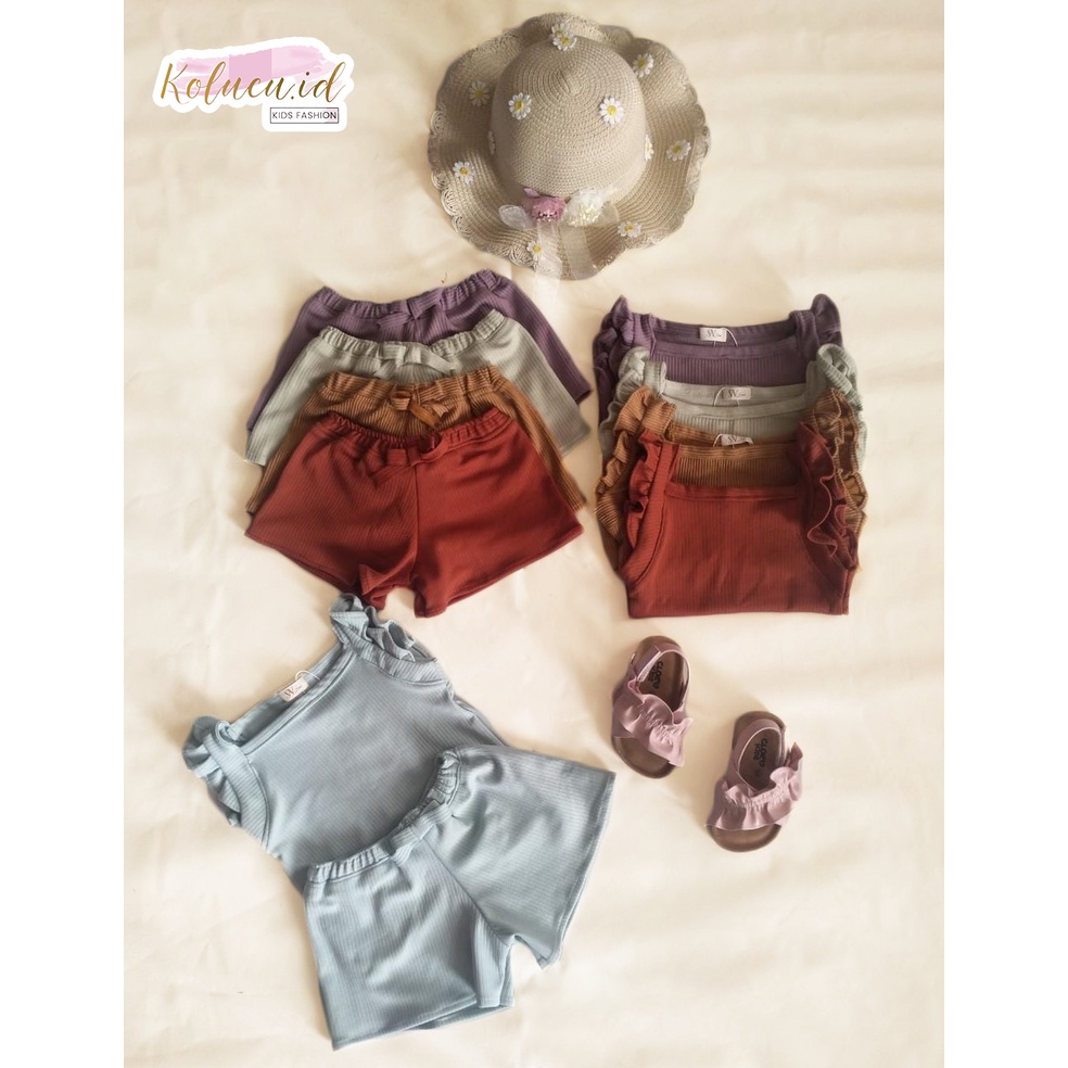 ONESET BABY GIRL KNIT SETELAN ANAK PEREMPUAN BAJU SATU SET ANAK BAYI PEREMPUAN BAJU ANAK ATASAN DAN 