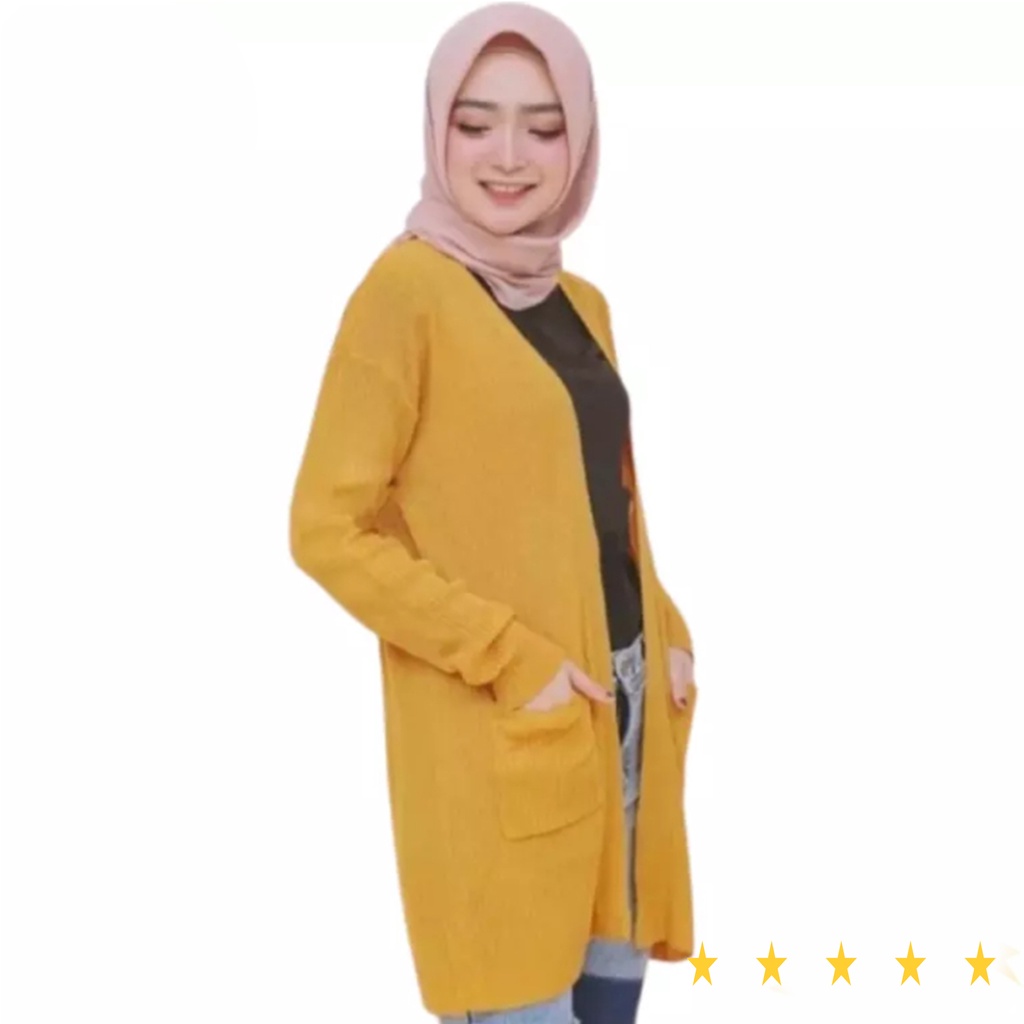 Cardigan wanita rajut ootd hijab banyak pilihan warna / sweater rajut wanita