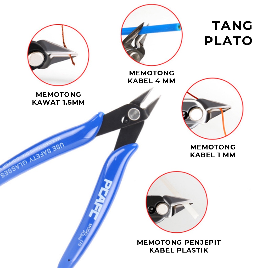 Tang Potong Kabel Multifungsi Plier Coil Wire Cutter Tang Plato Serbaguna Gunting Pencapit Pemotong Kawat Element Elektronik lainnya Kuat mudah di gunakan | GROSIRXPRESS