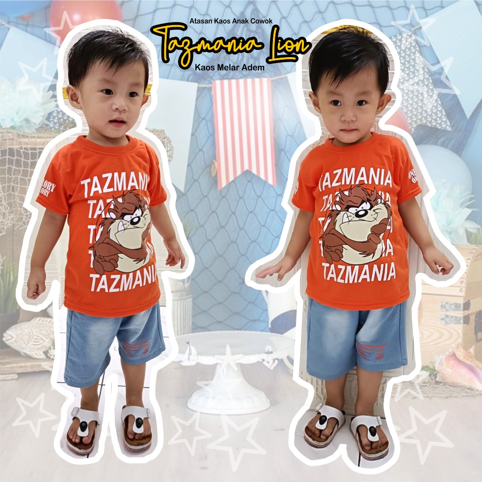 Atasan Kaos Anak Laki-Laki Tazmania Lion CKids