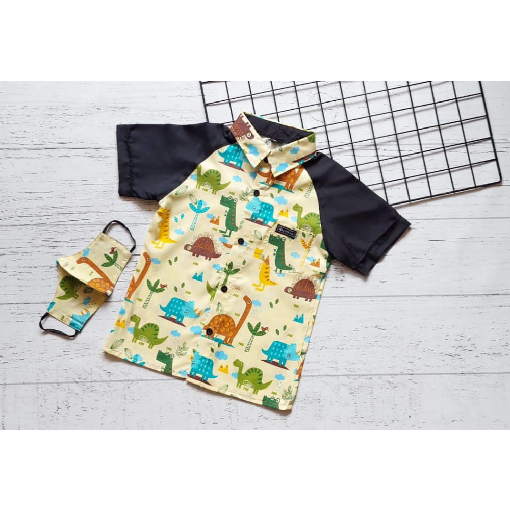 KEMEJA KATUN ANAK ( FREE MASKER )