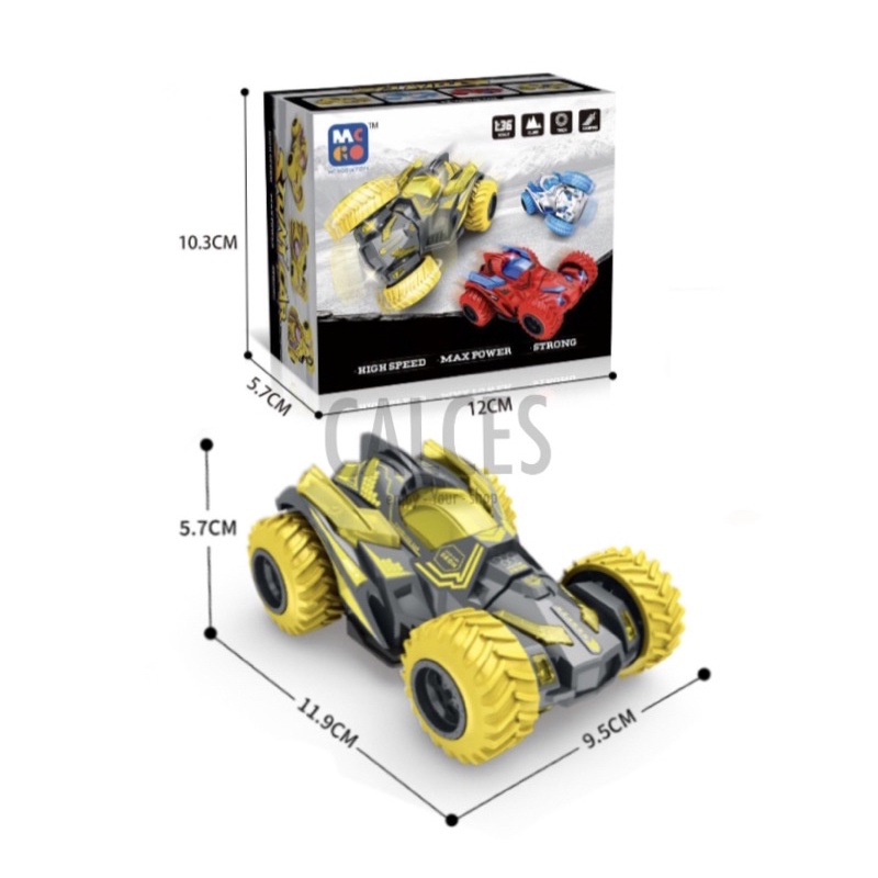 Mainan Mobil Pull Back Cars Monster Truck Turnable Head Vehicles 360 Turn Shockproof Inertia Cars Friction Powered Push and Go Toy Cars