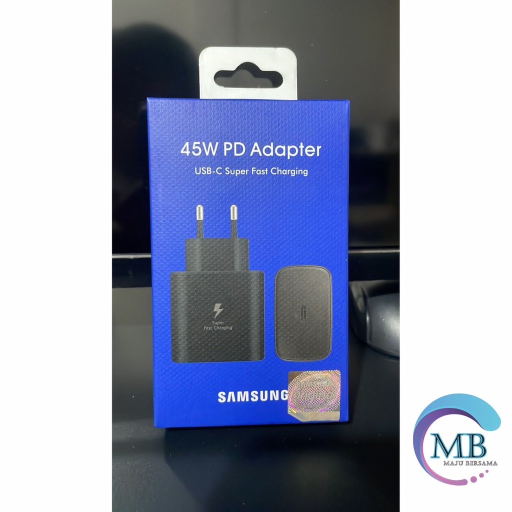 Adaptor Kepala batok Charger Casan Samsung Galaxy A33 A53 A73 5G a32 A52 a72 A52S note 10 note 20 S21 S21+ S21 ultra s22 s22ultra z flip 3 z fold 4 25W &amp; 45W Original USB C TO C Super Fast Charging MB4061