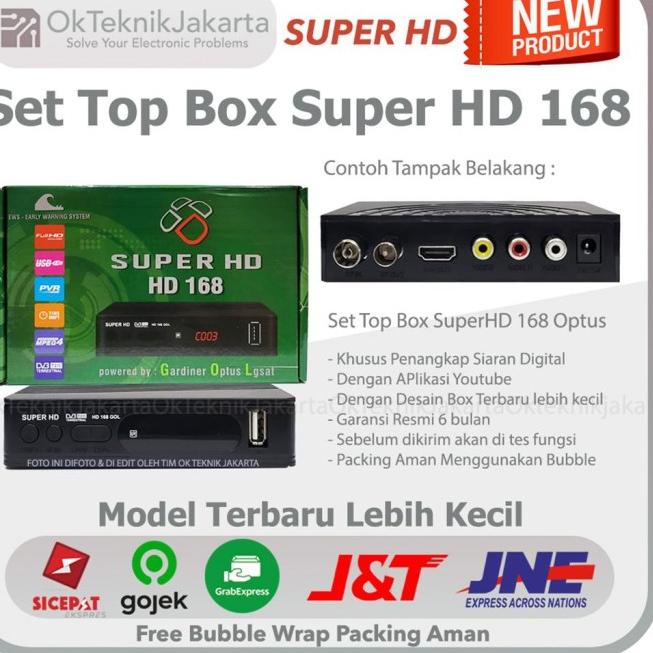 Set Top Box DVB-T2 Super HD 168 By Optus Terbaru - PLASTIK, RCA