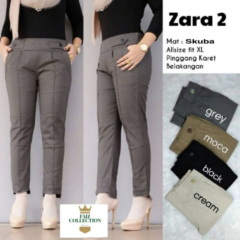 Celana pants wanita/ Celana Zara scuba/ celana office pants/ Celana baggypants wanita