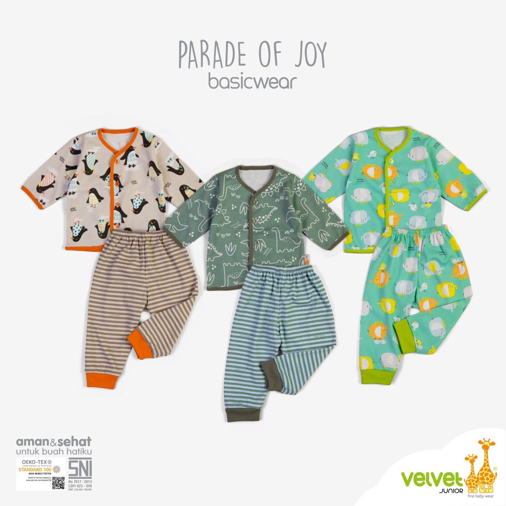 Velvet Junior Baju Lengan Pendek Celana Panjang (3 SET)