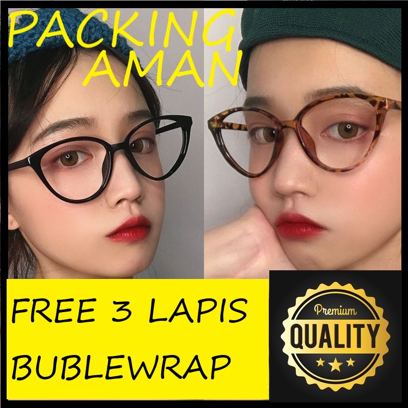 Jual KACAMATA CAT EYES BENING / KACAMATA LEOPARD GAYA KOREA / KACAMATA
