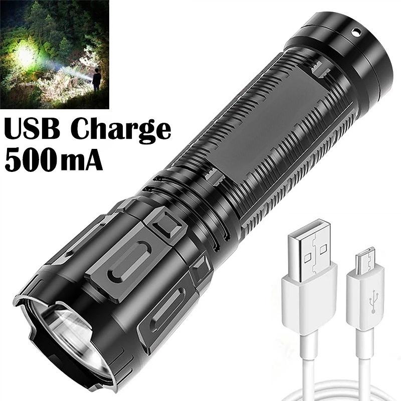 Lampu Senter LED Mini Portable Terang Anti Air Usb Rechargeable Untuk Outdoor