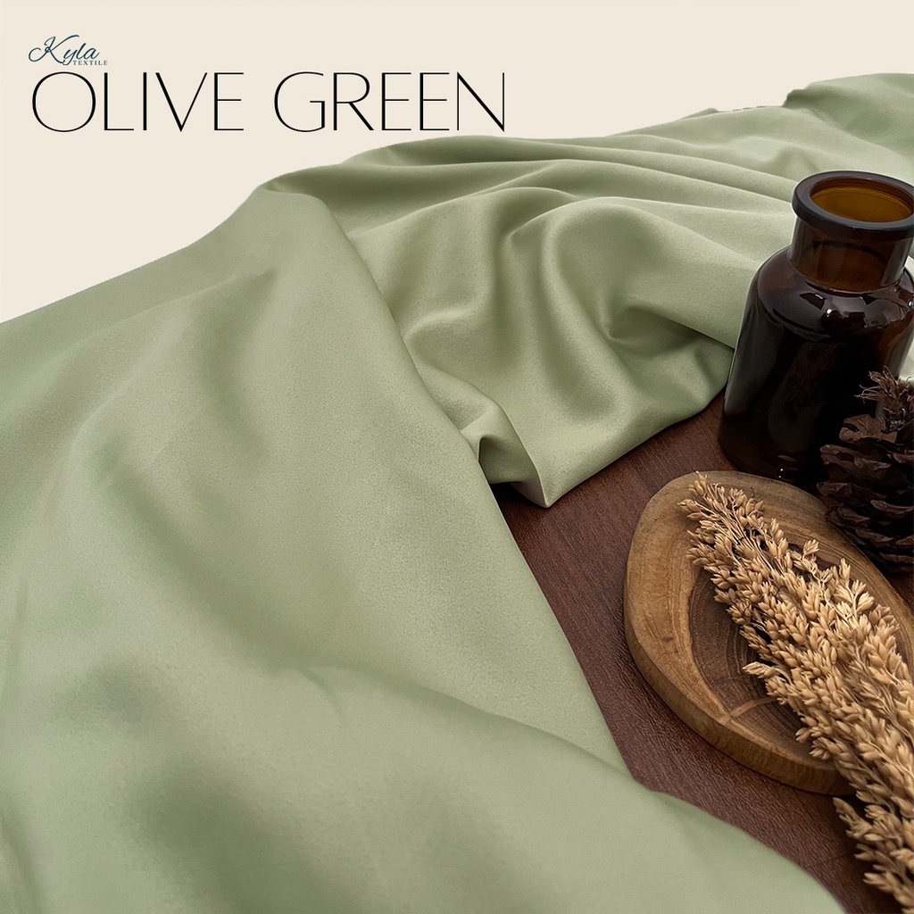 RB PAKET KAIN BRIDESMAID PREMIUM LENGKAP SATIN KEBAYA BROKAT WARNA OLIVE GREEN