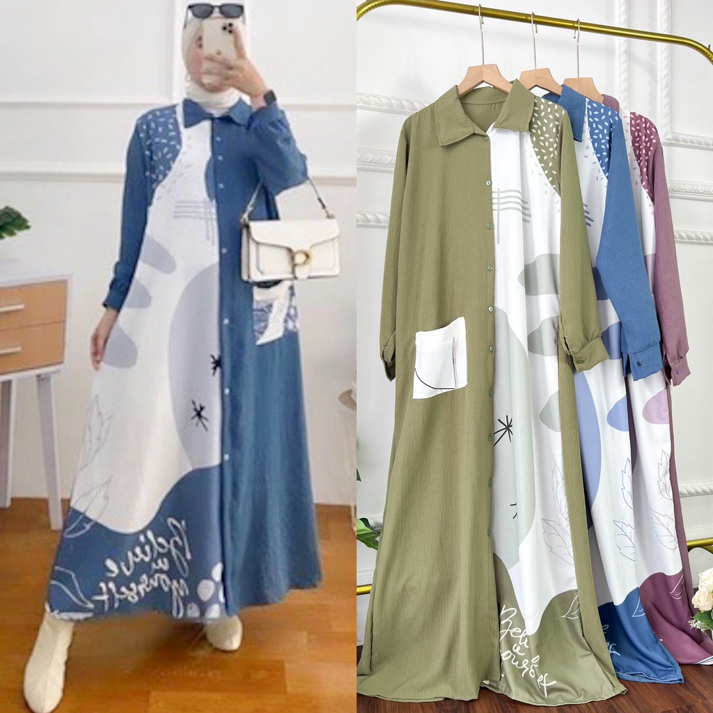 LAILA DRESS GAMIS PREMIUM WANITA AIRFLOW CRINCKLE DEODORA RAYON