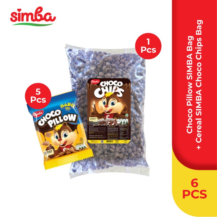 

Sereal 5 Choco Pillow Cereal Simba Bag + Cereal Simba Choco Chips Bag 1 Kg
