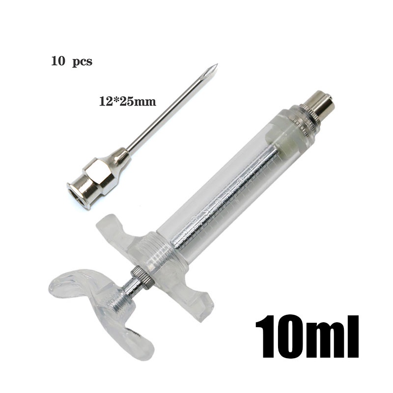 10/50/100ml Spuit Suntikan+10pcs Jarum/ Syringe Acrylic / Mika / Akrilik for Solvent Suntikan Hewan Suntikan Parfum Vaksin Ayam Sapi Domba Babi