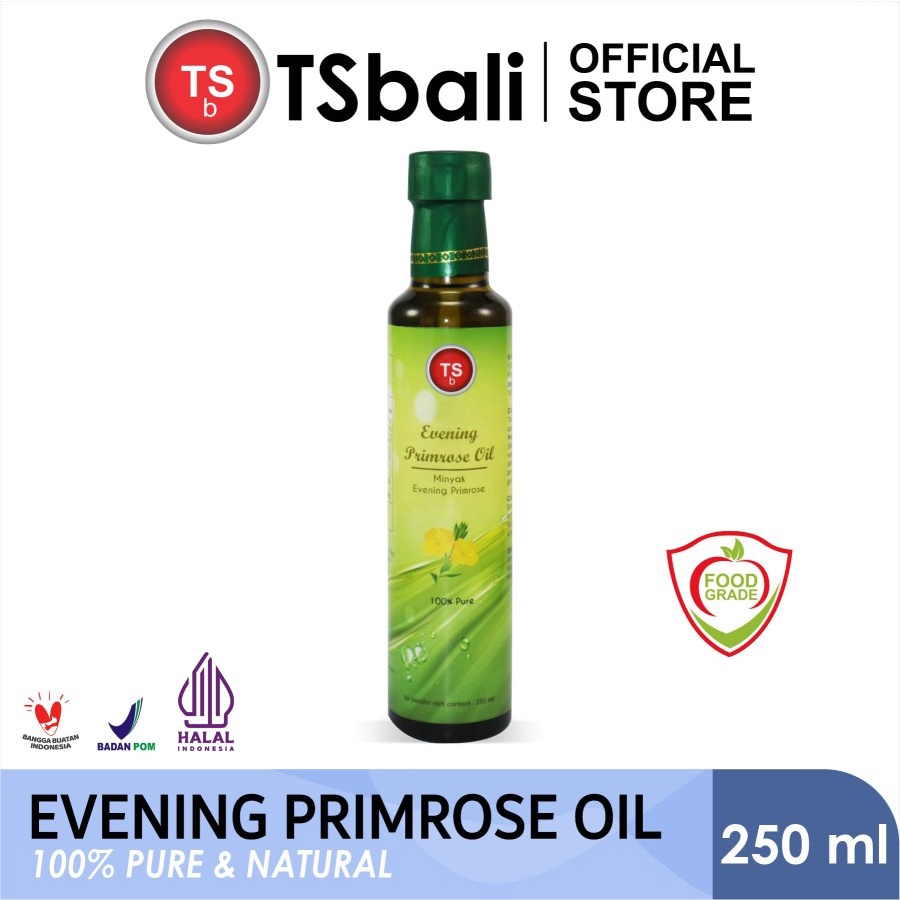 

TSb - Evening Primrose Oil Minyak Evening Primrose TSBali 100% Murni & Alami Cold Pressed Unrefined Food Grade 250ml