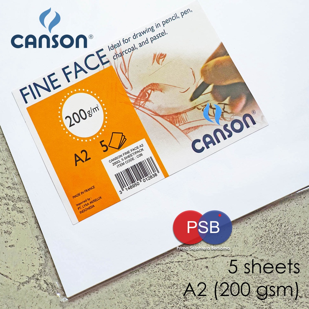 

YUH Canson Fine Face A2 (200 gsm) / Kertas Sketsa / Kertas Gambar