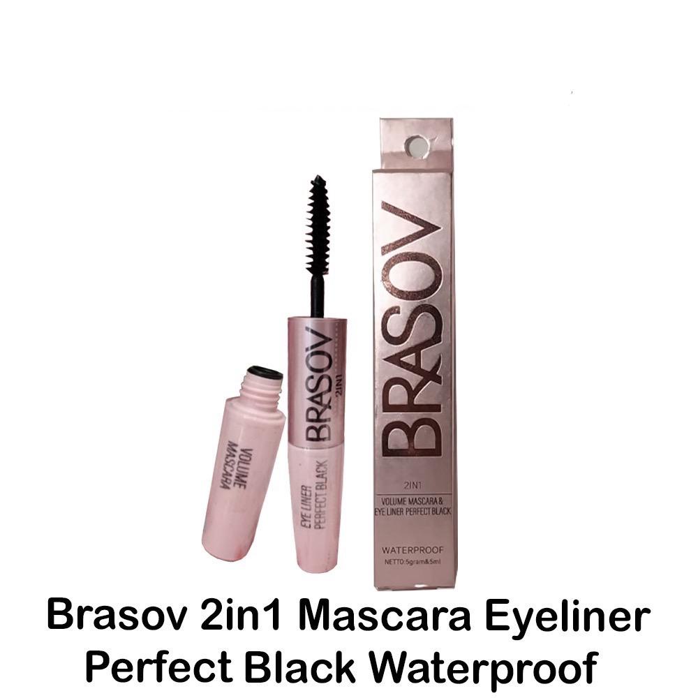 Brasov 2in1 Volume Mascara &amp; Eyeliner - Perfect Black Waterproof