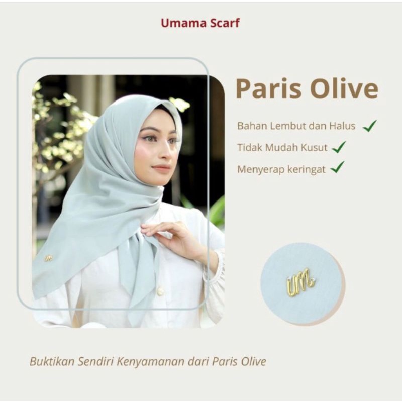 JILBAB PARIS OLIVE UMAMA SEGI EMPAT