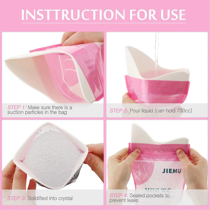 jiemu Mini WC Toilet Kantung pipis pispot Travel urinal bag Portable