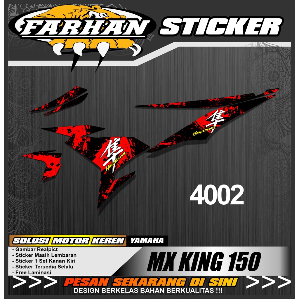 f4002 STIKER STRIPING HAYABUSA VARIASI MOTOR MX KING 150 VARIASI SEMIFULL