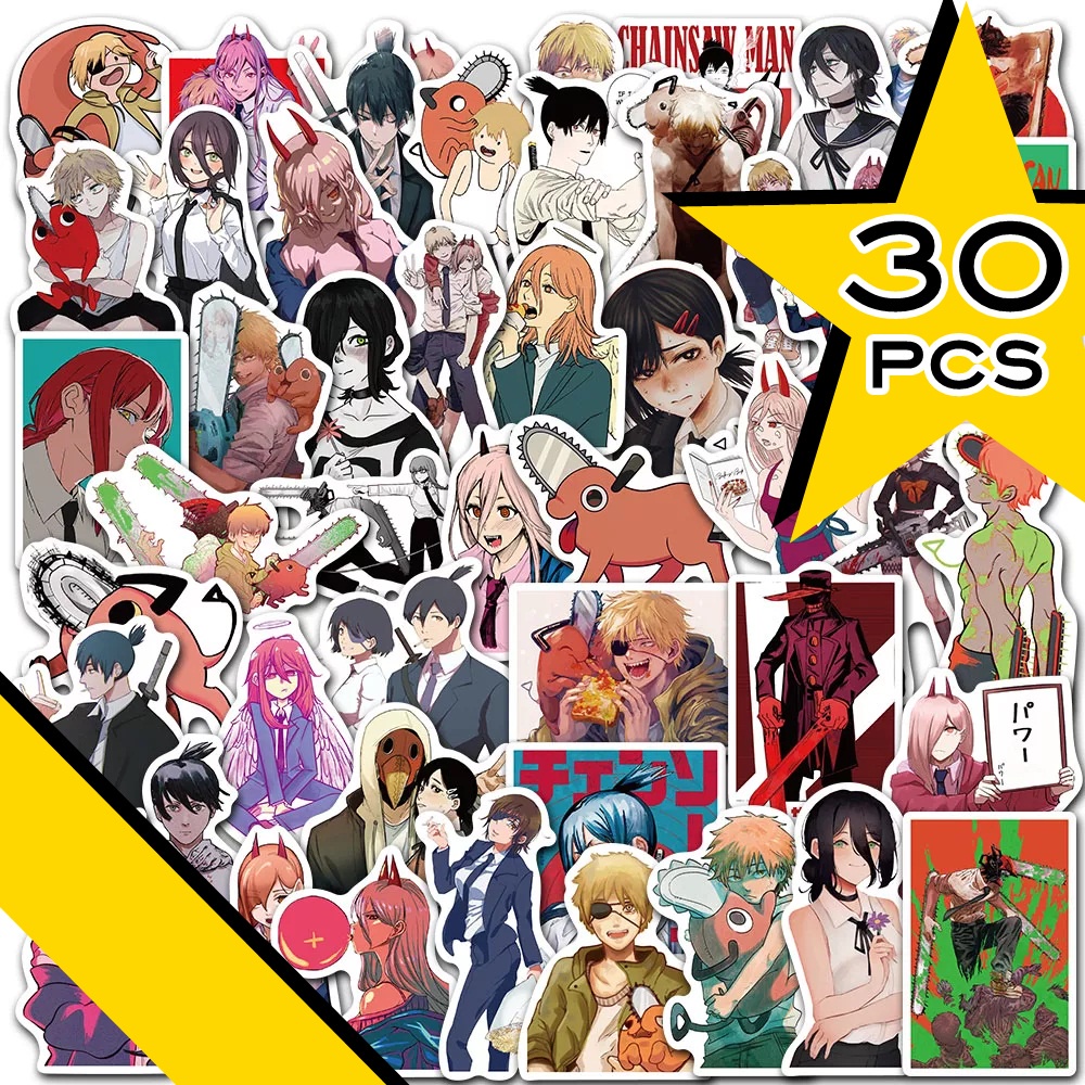 

Stiker Anime 30pcs Chainsaw Man Sticker Pochita Denji