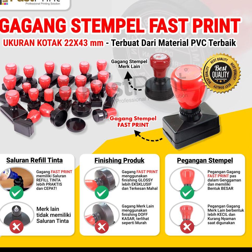 

⇣ Gagang Stempel Flash Warna Ukuran Kotak 22x43mm ㅀ
