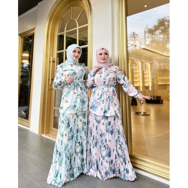 shellasaukia one set rok plisket flower