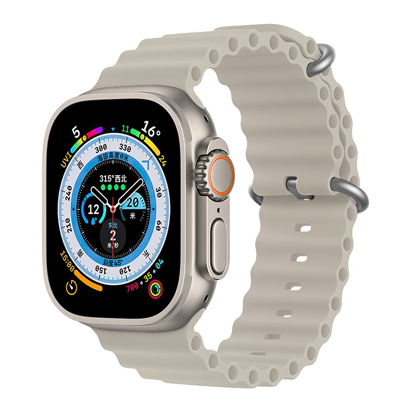 Ocean Strap Silicone Compatible with iwatch Apple Ultra 8 7 SE 49mm 45mm 41mm 44mm 40mm Double Buckles Watch Bands