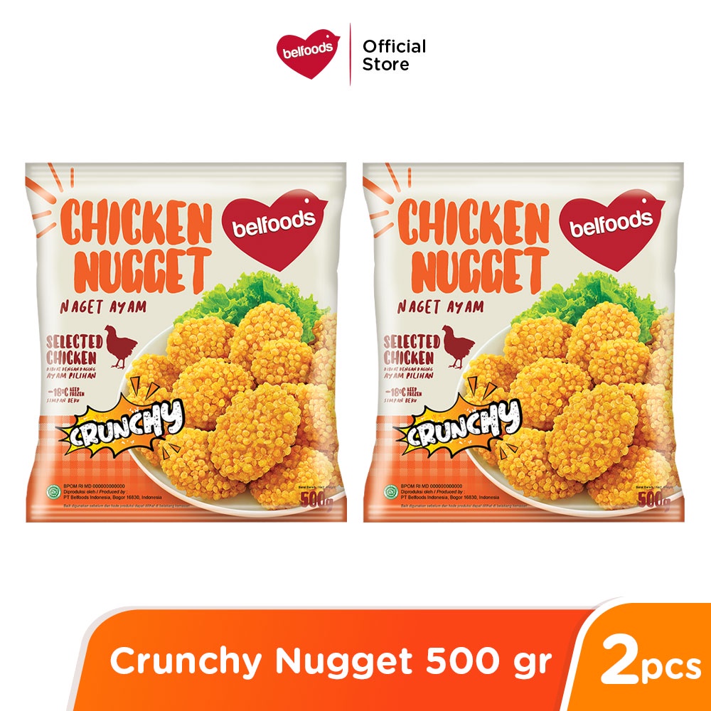 Promo Harga Belfoods Nugget Chicken Nugget Crunchy 500 gr - Shopee