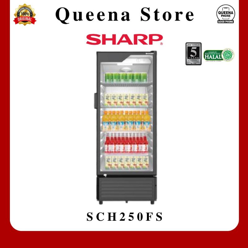 LEMARI PENDINGIN MINUMAN/SHOWCASE SHARP SCH-250FS GARANSI RESMI SHARP INDONESIA