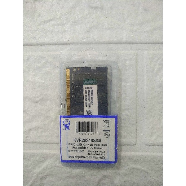 Memori Laptop RAM Kingston SODIM Ddr4 8 gb 2666Mhz