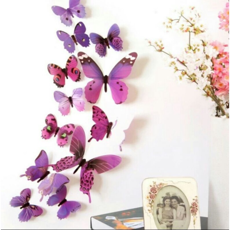 Stiker Dinding 3 Dimensi Kupu kupu Wall Stiker 3D Butterfly PVC