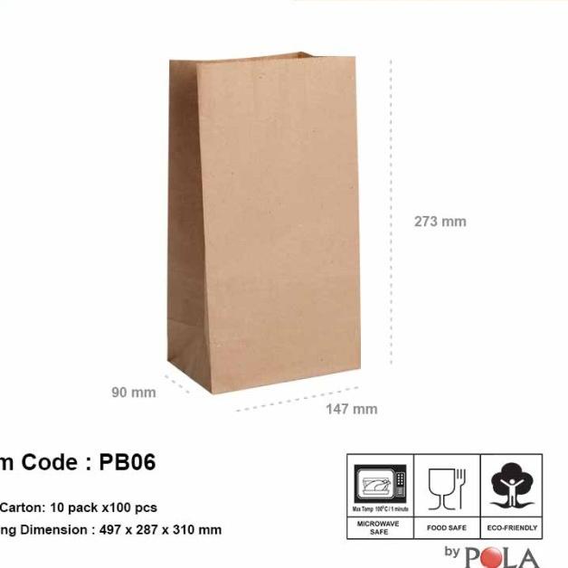 

paper bag murah / kantong kertas murah pb06- 100pcs - Coklat