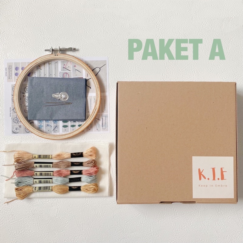 EMBROIDERY KIT PACKAGE NO PATTERN/ PAKET MENYULAM/ hand embroidery / paket sulam tangan