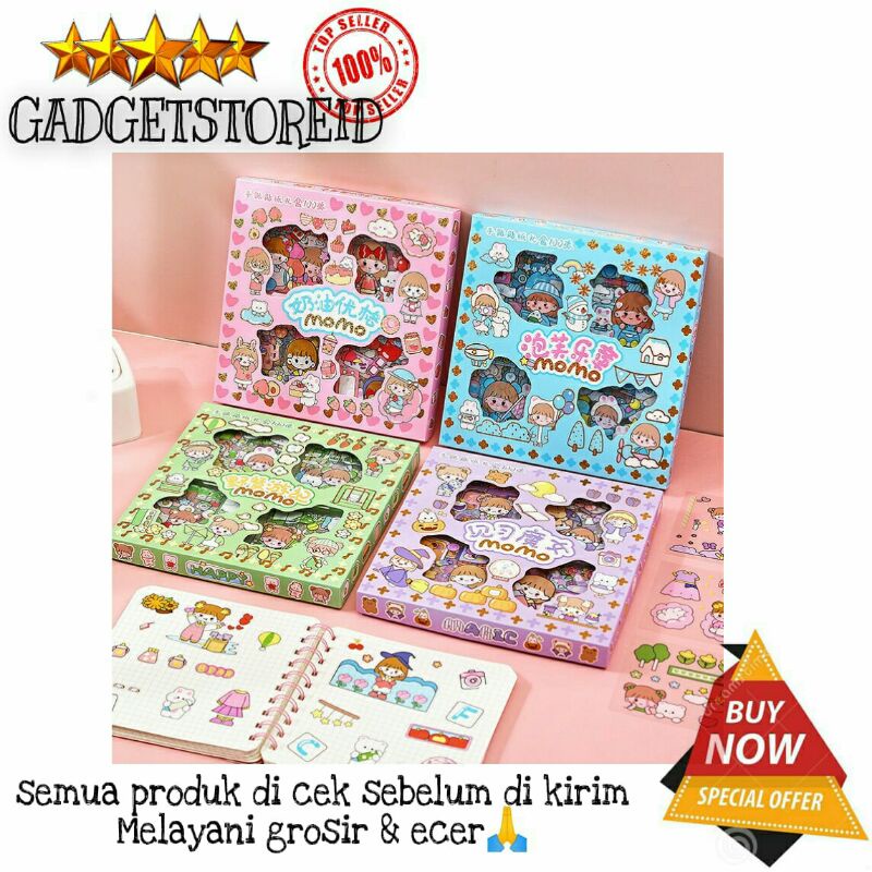 

GG - ( 1 box isi 100 lembar stiker) stiker 2D momo mimi dan sen mu stiker serbaguna anti air sticker botol stiker plastik 2D